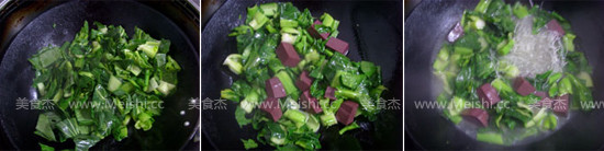 Duck Blood Green Vegetable Soup recipe