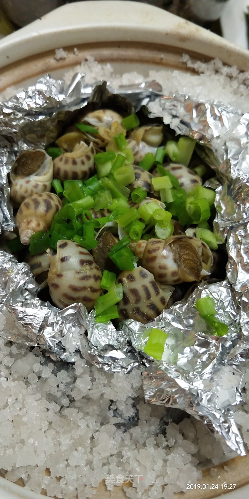 Salt Baked Flower Snail💞 recipe