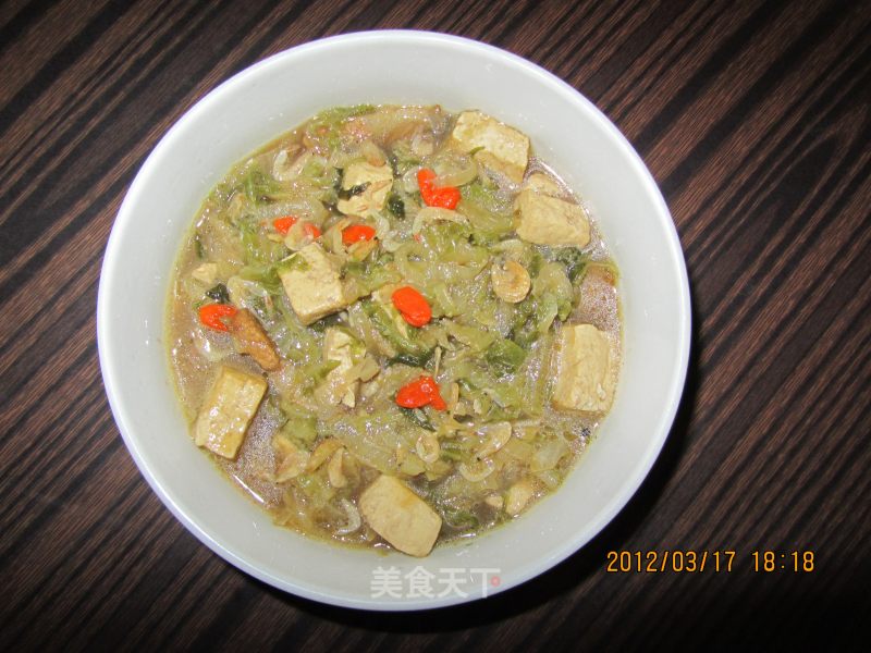 Tofu Stewed with Pickles recipe