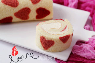 Tanabata Valentine's Day [cheese Cake Roll with Hearts in Love] recipe