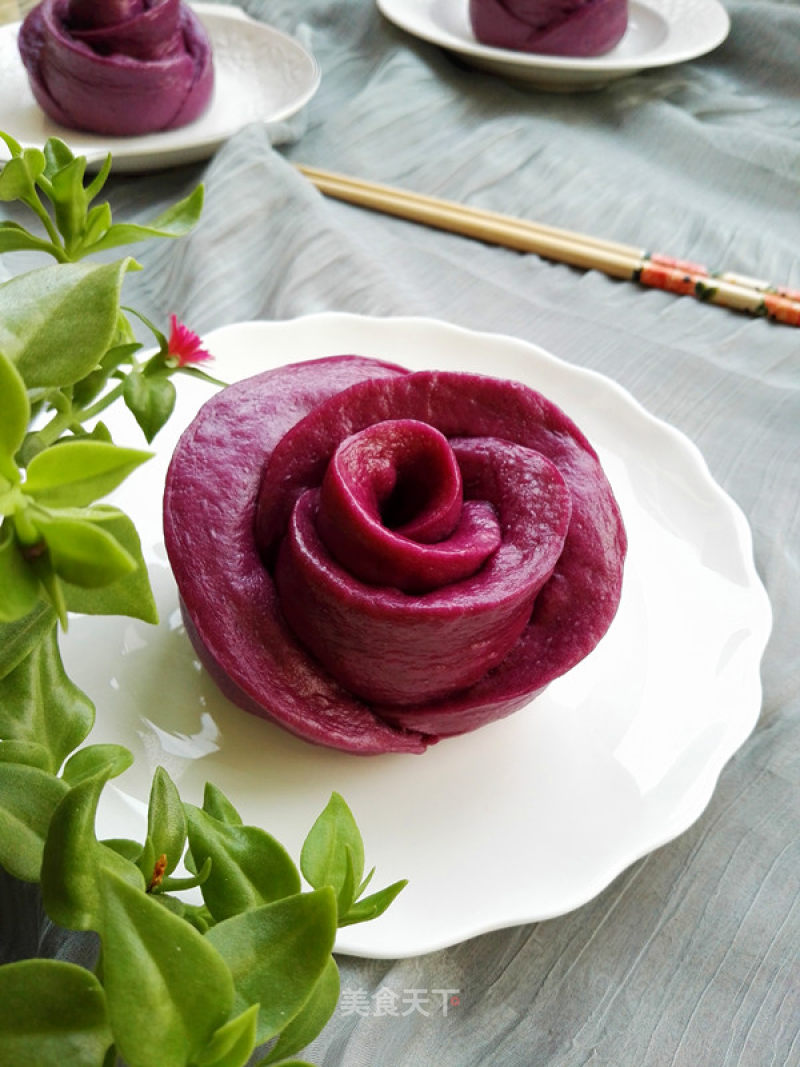 #aca Fourth Session Baking Contest# Create Pornography with Purple Sweet Potato Roses recipe