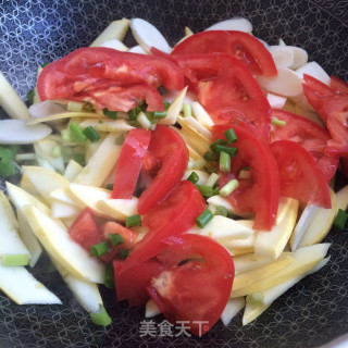 Stir-fried Winter Squash with Tomato recipe