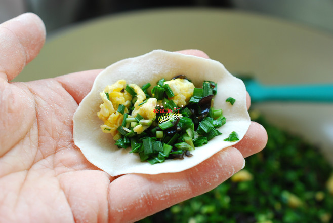 Vegetarian Dumplings with Chives and Eggs recipe