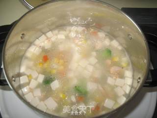 Colorful Antarctic Krill Tofu Soup recipe