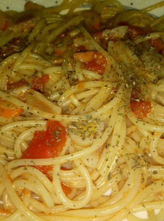 Spaghetti with Tomato Fish Balls recipe