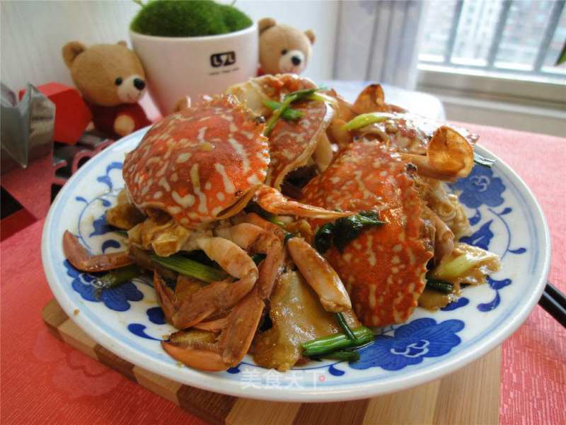 Fried Crab with Ginger and Spring Onion