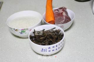 Claypot Rice with Dried Carob Pork Slices recipe