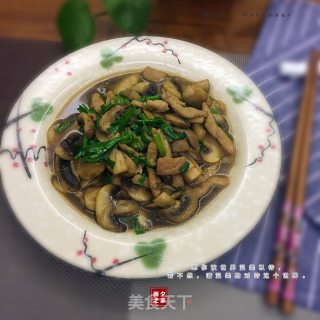 #信之美# Stir-fried Mushrooms with Shredded Pork recipe
