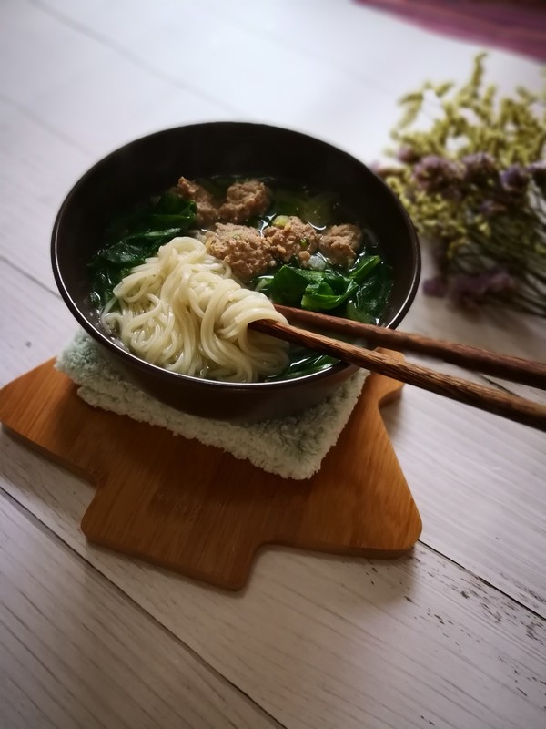 A Bowl of Meatball Noodles recipe