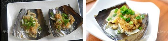 Steamed Scallops with Gold and Silver Garlic recipe