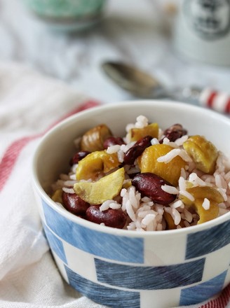 Braised Rice with Red Kidney Beans and Chestnuts recipe