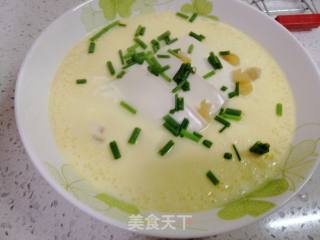 Steamed Eggs with Scallop and Tofu recipe