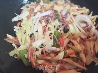 Stir-fried Ham with Carrot and Celery recipe