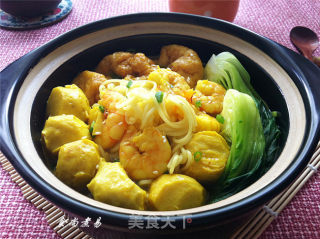 Curry Fish Ball and Shrimp Noodle recipe