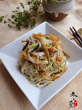 Enoki Mushroom Mixed with Day Lily recipe