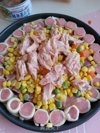 Corn Bacon Tuna Pizza recipe