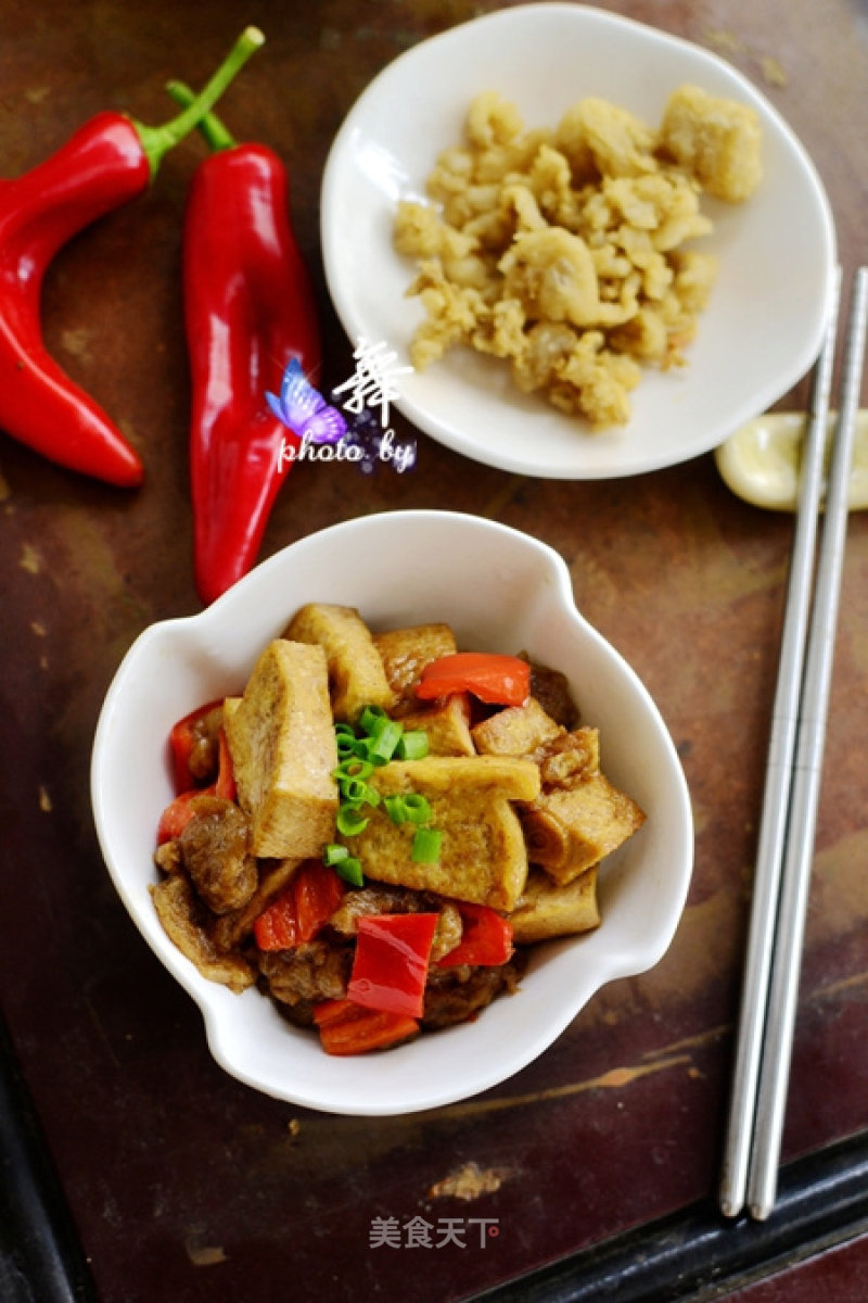 Braised Tofu with Lard Residue recipe