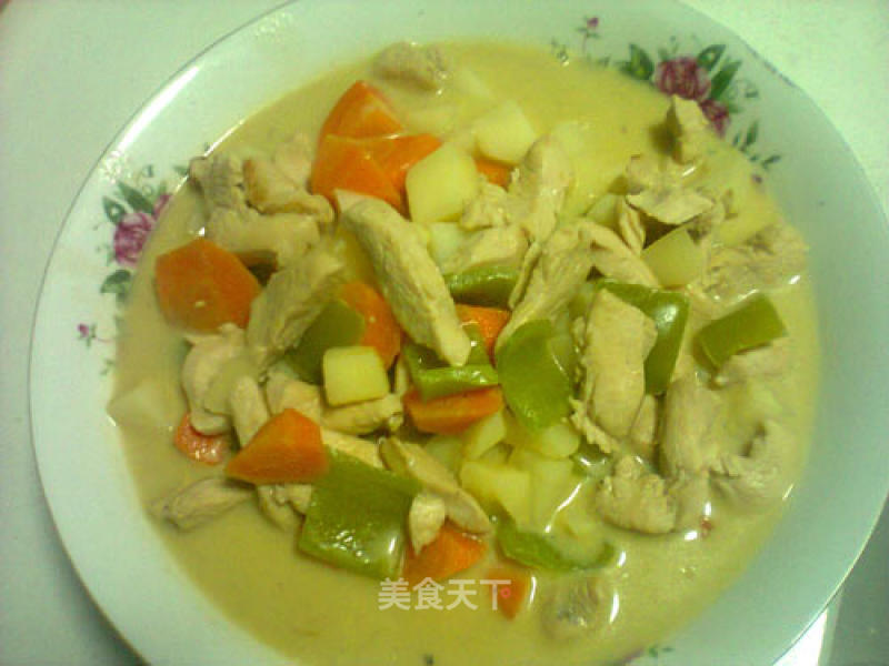 Fragrant Green Curry Chicken Stew with Vegetables recipe