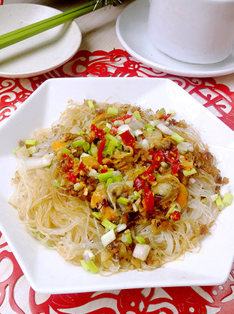 Golden Garlic Seafood Steamed Vermicelli recipe