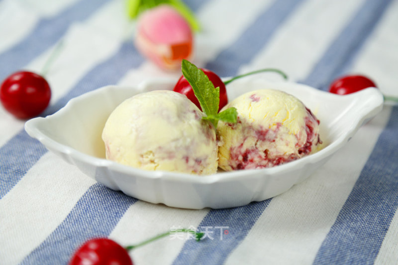 Vanilla Sour Cream Cherry Ice Cream recipe
