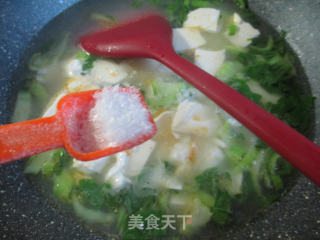 Tofu Soup with Salted Duck Eggs and Vegetables recipe