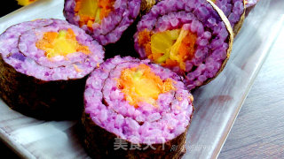 Purple Sweet Potato Floss Sushi Roll recipe