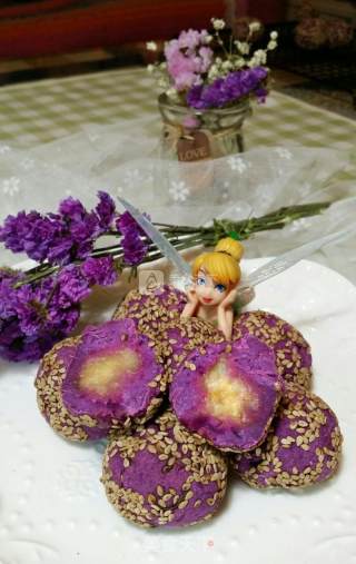 #aca Baking Star Competition# Banana Sandwich Purple Sweet Potato Hemp Ball recipe