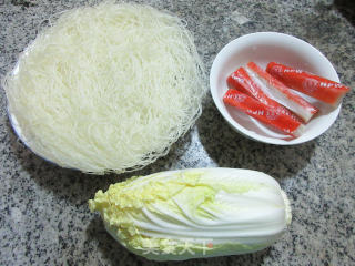 Fried Rice Noodles with Crab Sticks and Baby Vegetables recipe