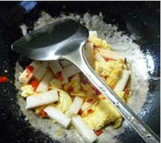 Stir-fried Rice Cake with Chopped Pepper and Egg recipe
