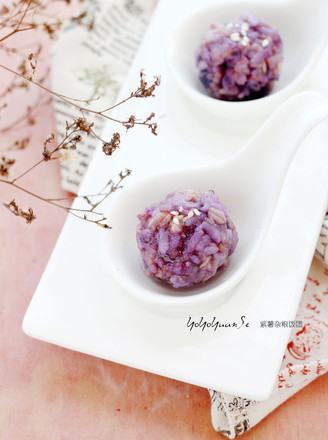 Purple Sweet Potato Rice Ball recipe