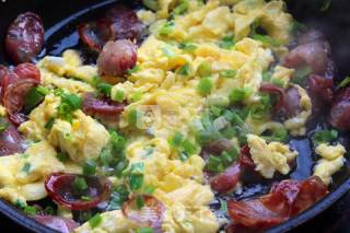 Fried Sausage with Egg recipe