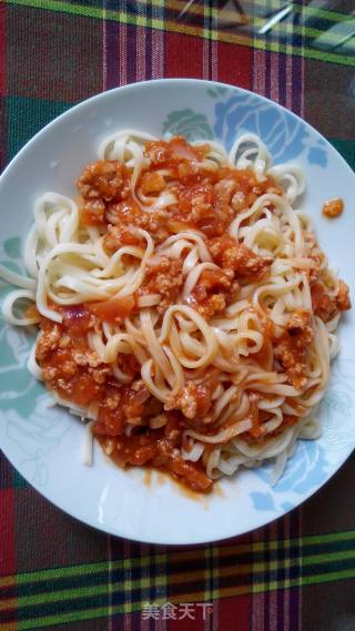 Tomato Meat Sauce Noodles recipe