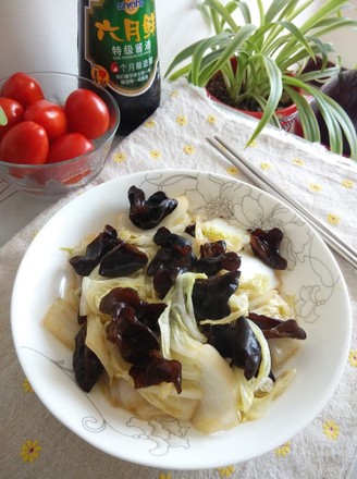 Stir Fried Fungus with Cabbage recipe