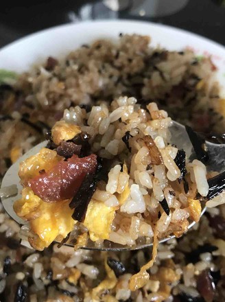 Fried Rice with Sausage and Plum Vegetable Egg
