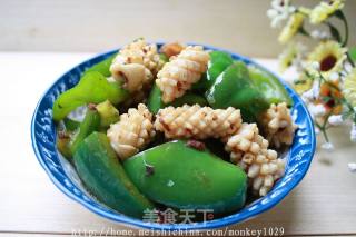 Fried Squid with Black Bean Pepper recipe