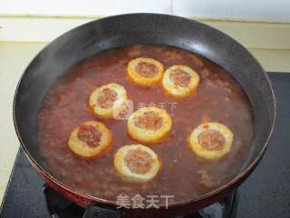 Stuffed Tofu with Scallops and Pine Nuts in Tomato Sauce recipe