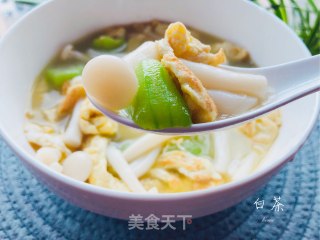 The Golden and Delicious Loofah, Egg, Mushroom Soup, Simple and Low-fat, The Whole Family Likes It recipe