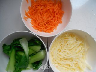 Vegetarian Stir-fried Crispy Double Silk---carrot and Potato Shreds recipe