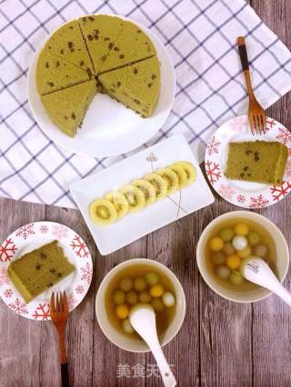 Matcha Red Bean Chiffon Cake recipe