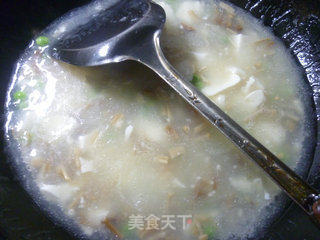 Tofu Soup with Green Peas and Enoki Mushroom recipe