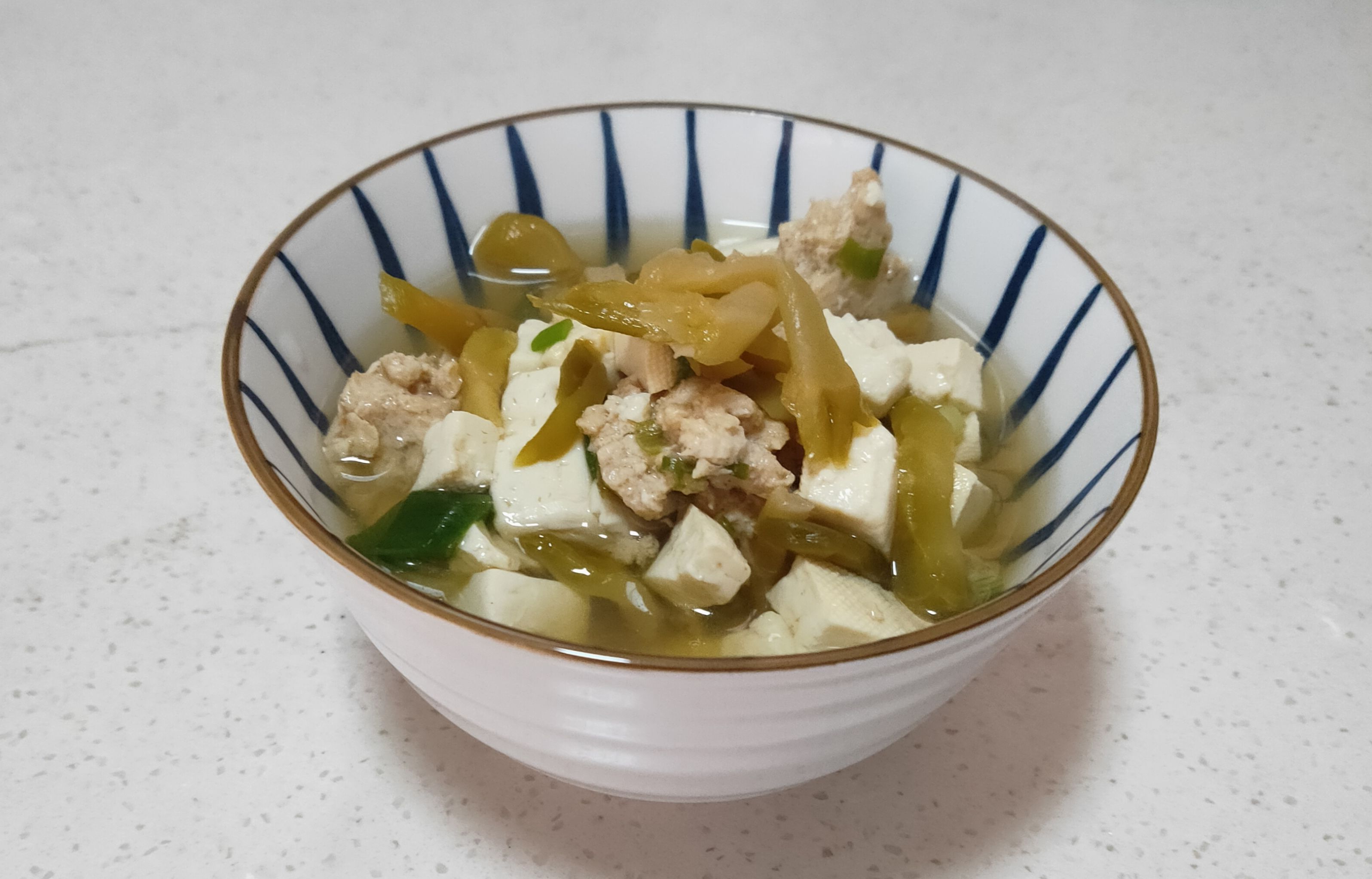 Mustard Tofu Lean Meat Soup recipe