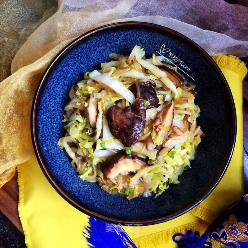 Stir-fried Vermicelli with Cabbage and Mushroom recipe