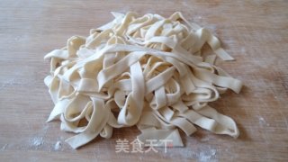 Hand Rolled Noodles with Pesto Garlic Sauce recipe