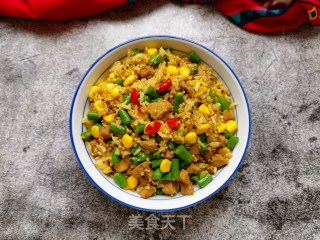 Stir-fried Quinoa Rice with Beef and Cowpea recipe