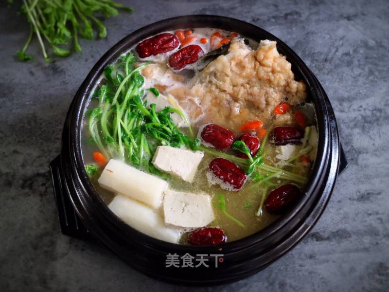 Yam Fish Head Tofu Soup recipe