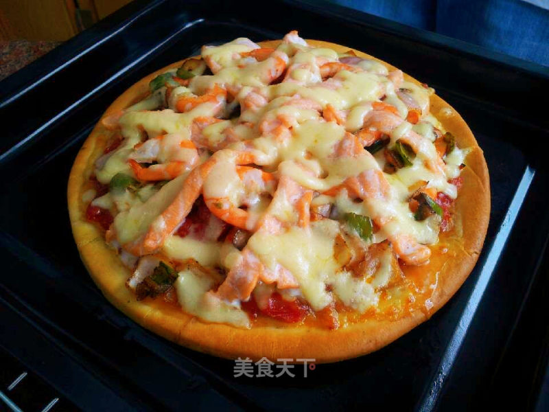 Plenty of Supreme Shrimp and Salmon Pizza recipe