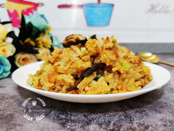 Braised Rice with Sausage, Mushroom and Potato recipe