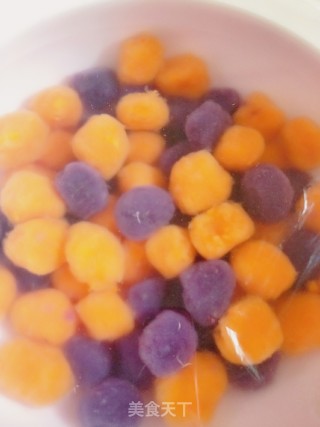 Taro Balls Fruit Fish recipe