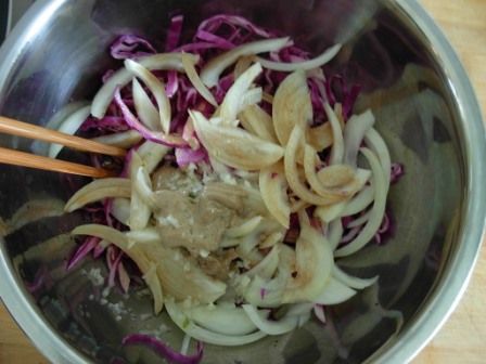 Green Onion and Purple Cabbage recipe
