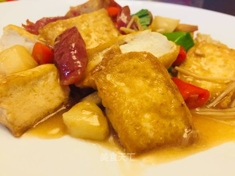 Braised Tofu with Sausage recipe